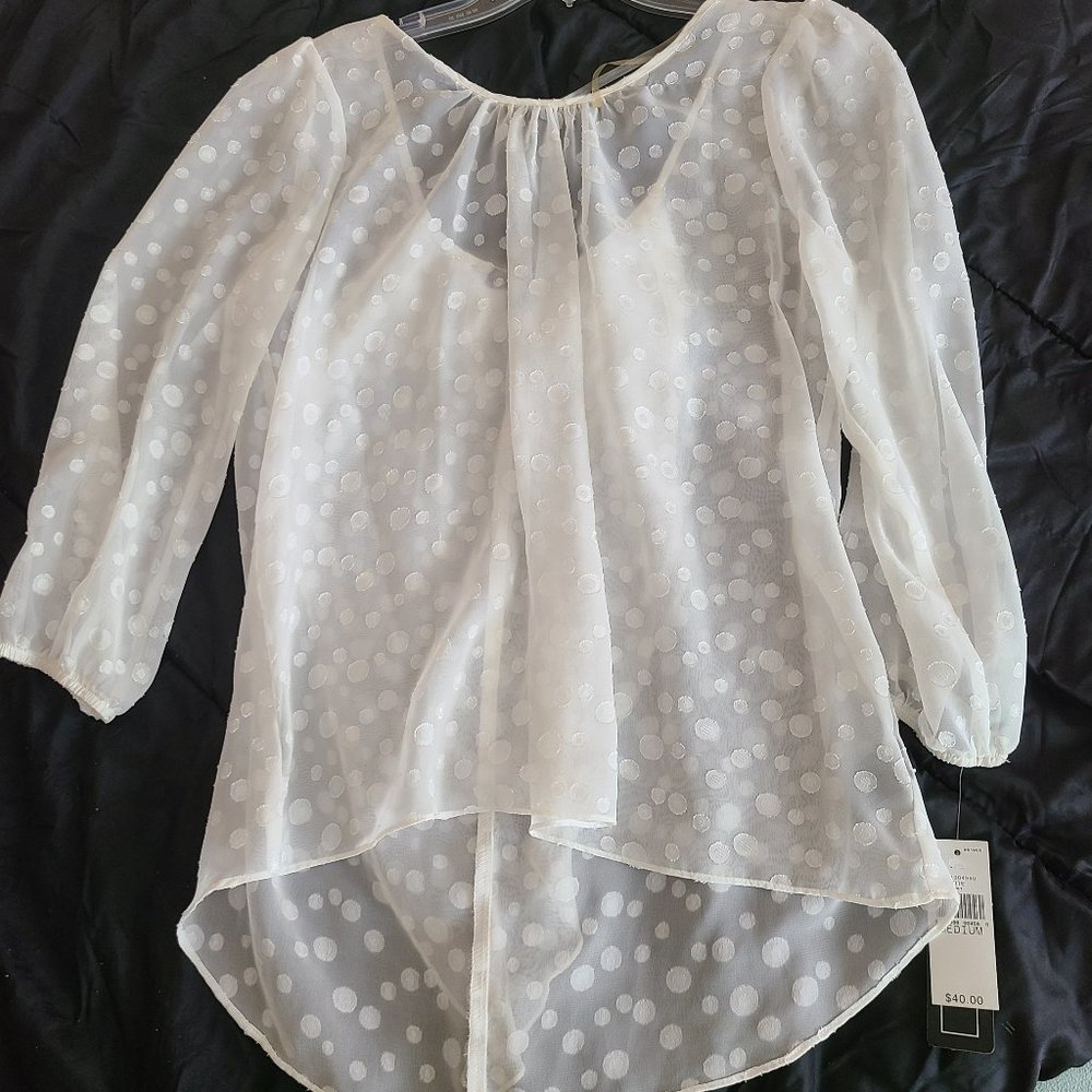 A. Byer White Sheer Top
